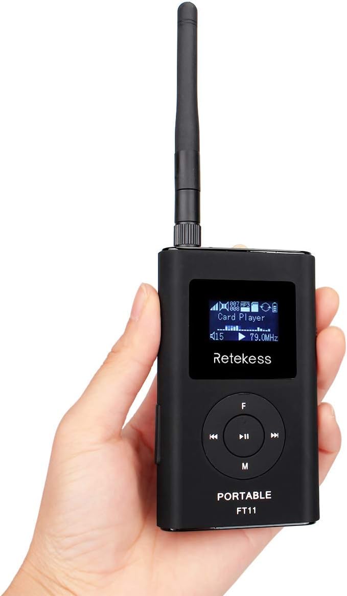 FM Transmitter with Microphone and Antenna, Rechargeable, Pack of 2 E194559