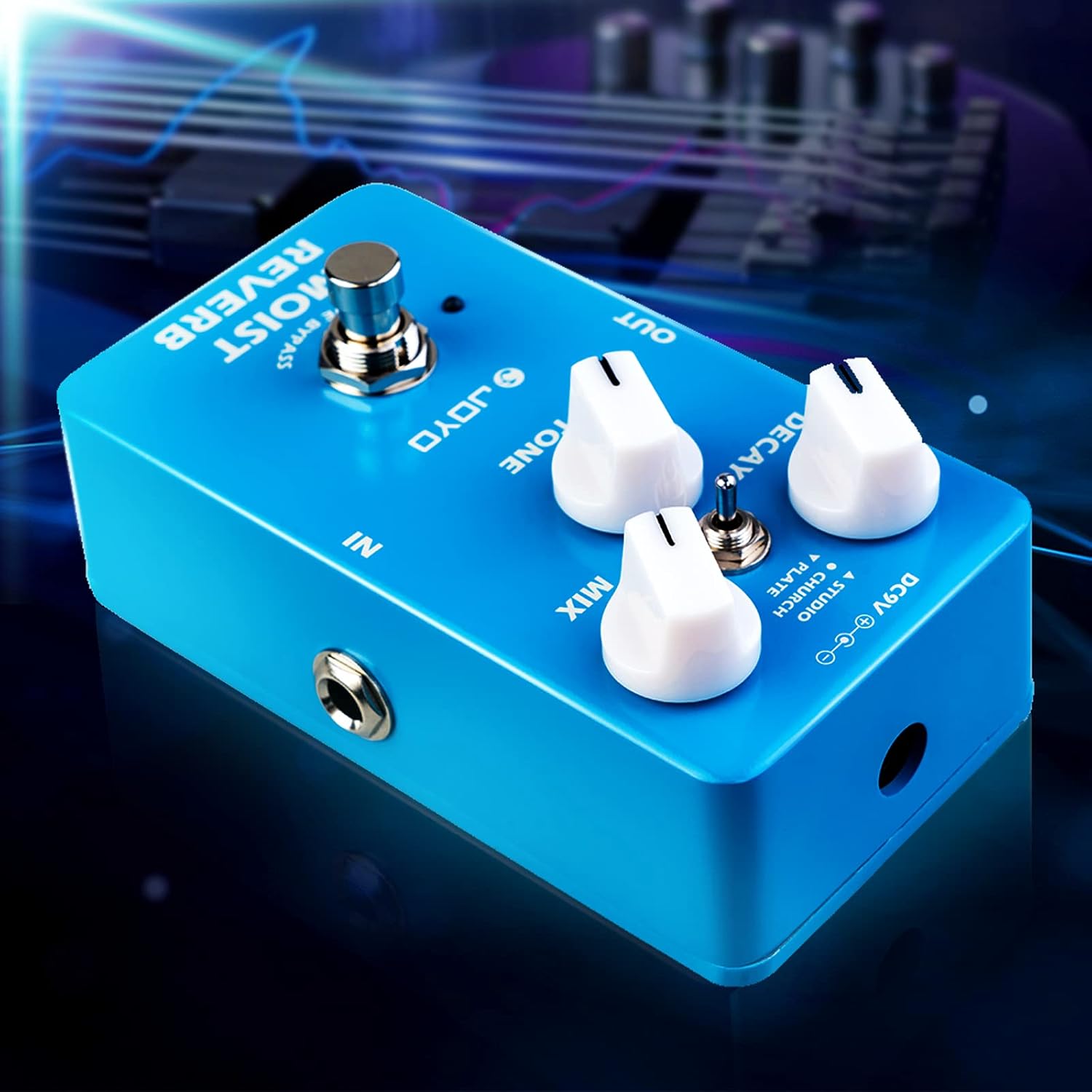 Moist Reverb Pedal Digital Effect Guitar Pedal with 3 Reverb Effects True Bypass Pack of 2 P7575