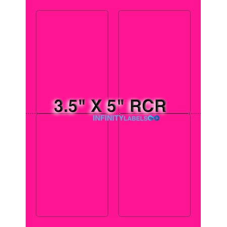 Fluorescent Pink Paper 300 sheets 3.5 x 5 Laser Sheets 4 Labels per Sheet O141664