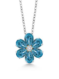 2.47 Ct London Blue Topaz Pear Shape Pendant with Chain P482