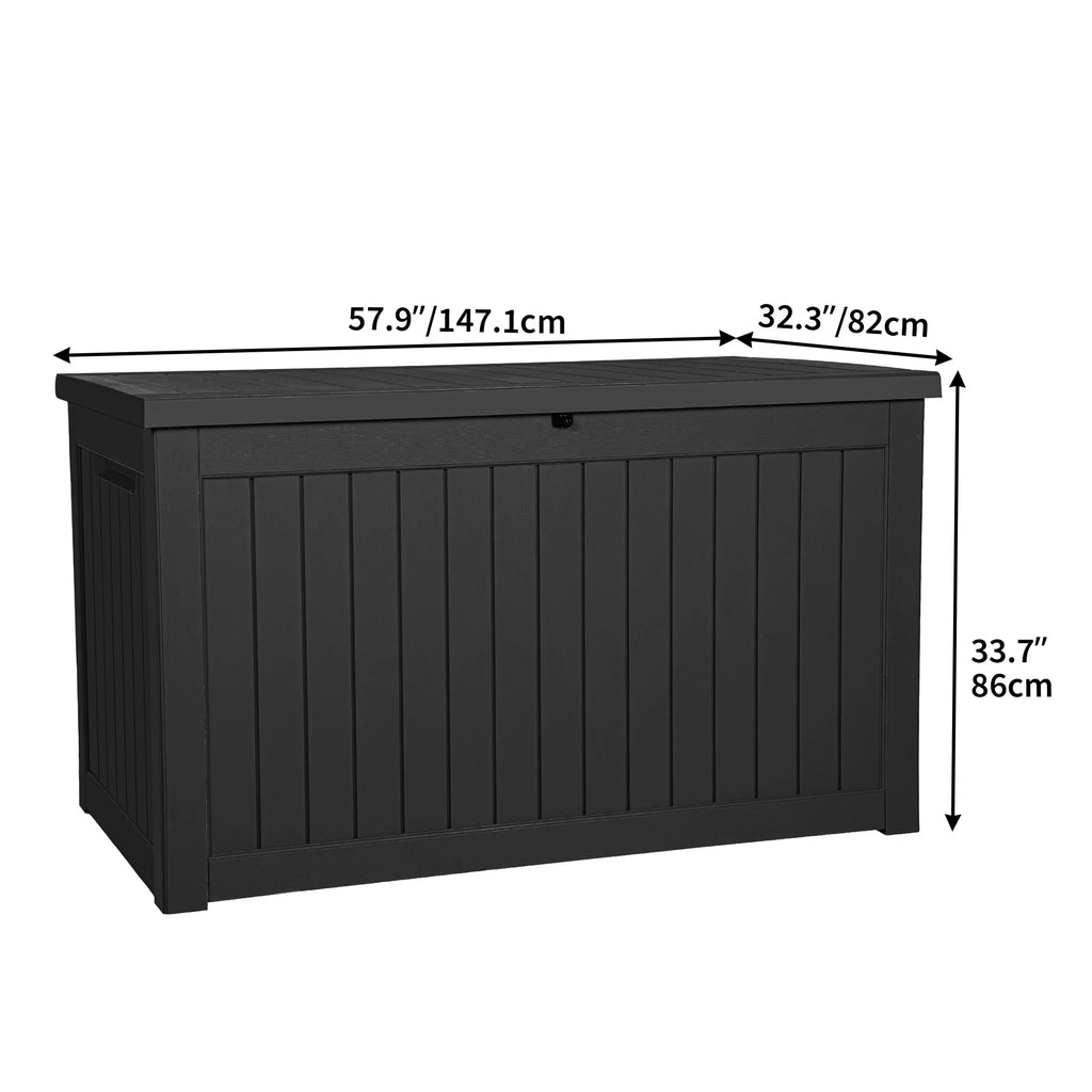 230 Gallon Outdoor Storage Deck Box, Lockable, Black F7148