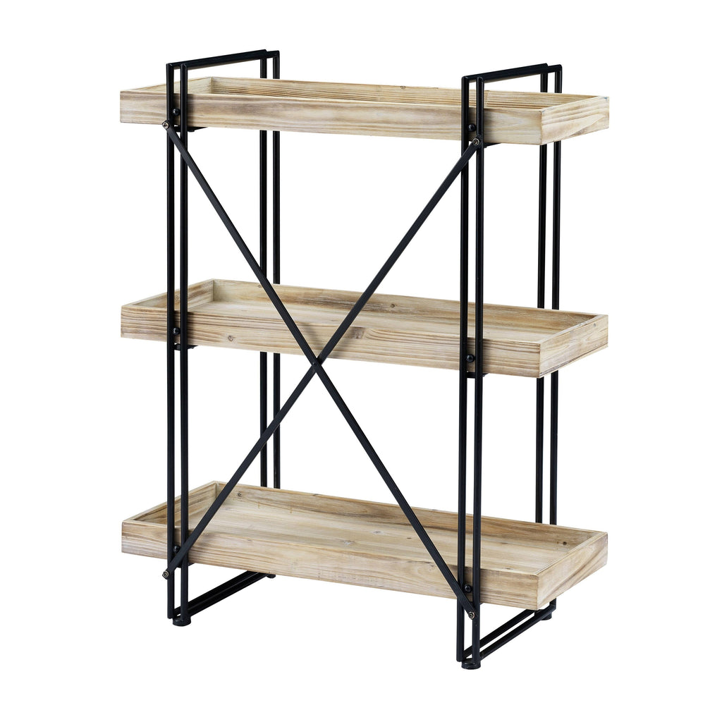 White Washed Natural Bookcase D2939