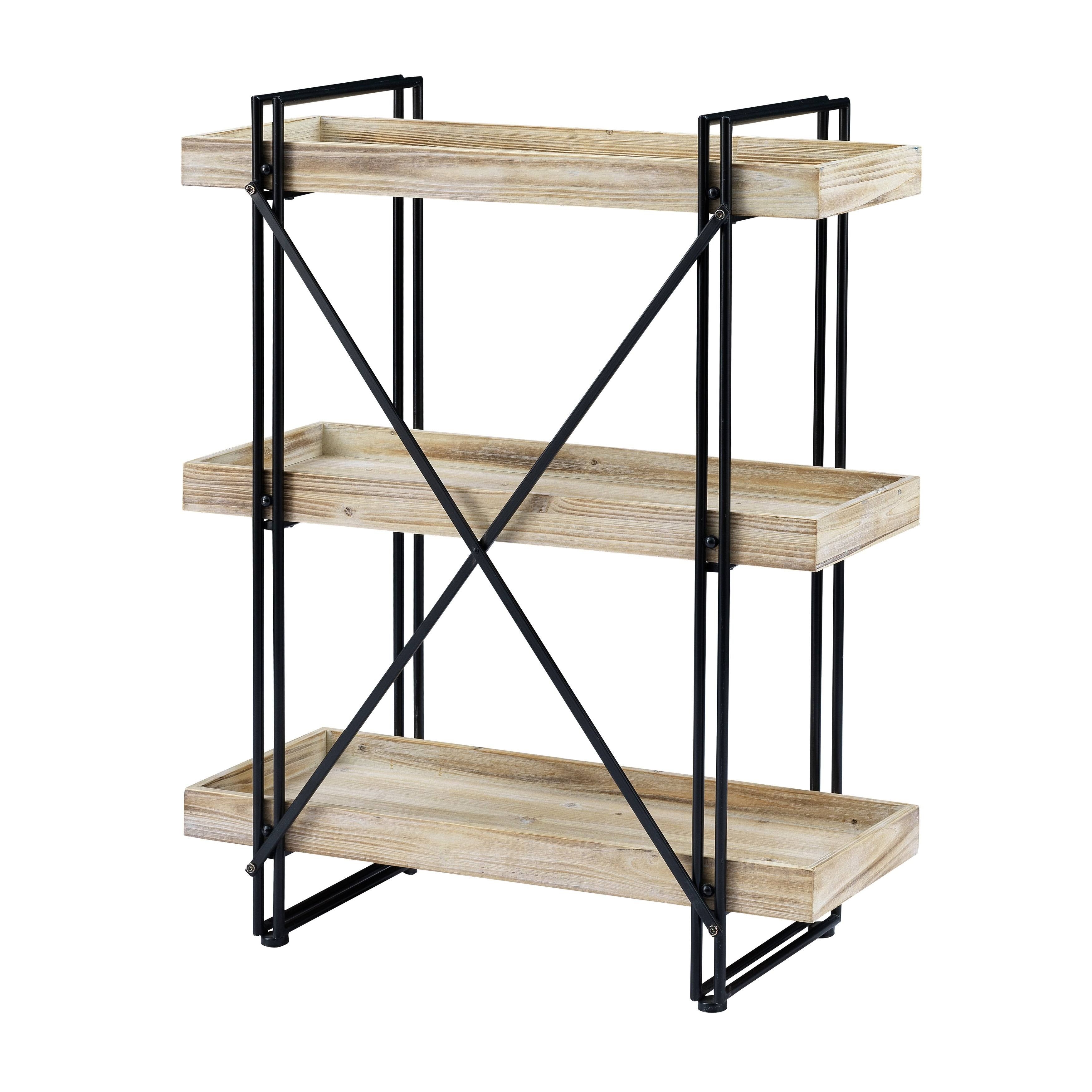 White Washed Natural Bookcase D2939