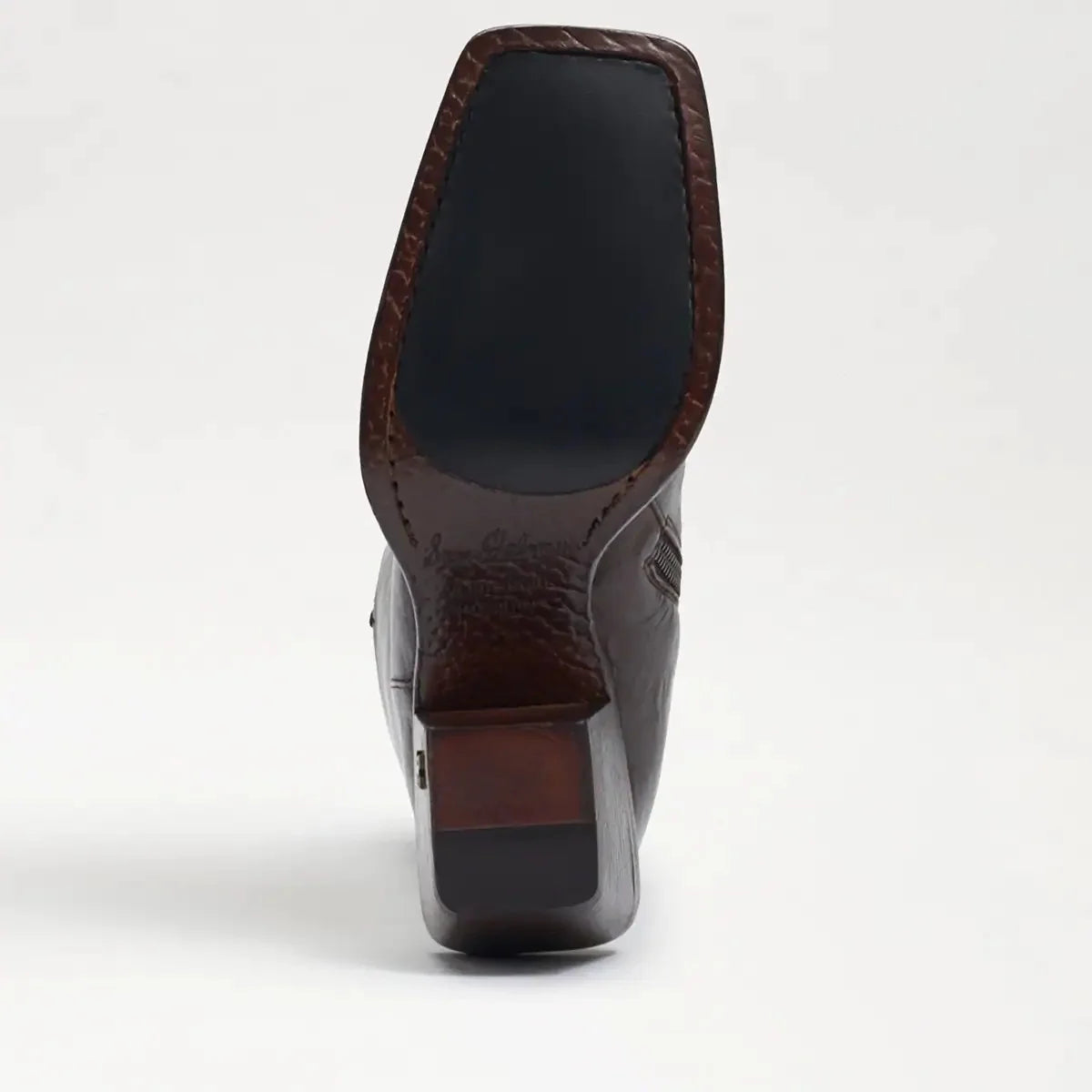 Dark Brown Washed Leather Square Toe Western Boot G55810