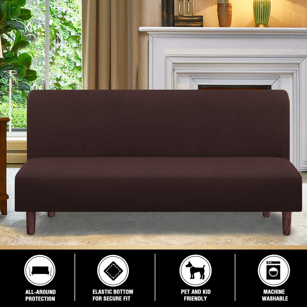 Checked Pattern Jacquard Futon Cover with Elastic Bottom N7856