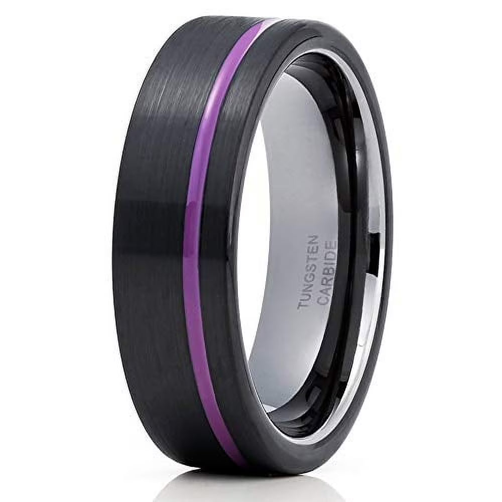 Black Tungsten Wedding Band Comfort Fit Ring X525717