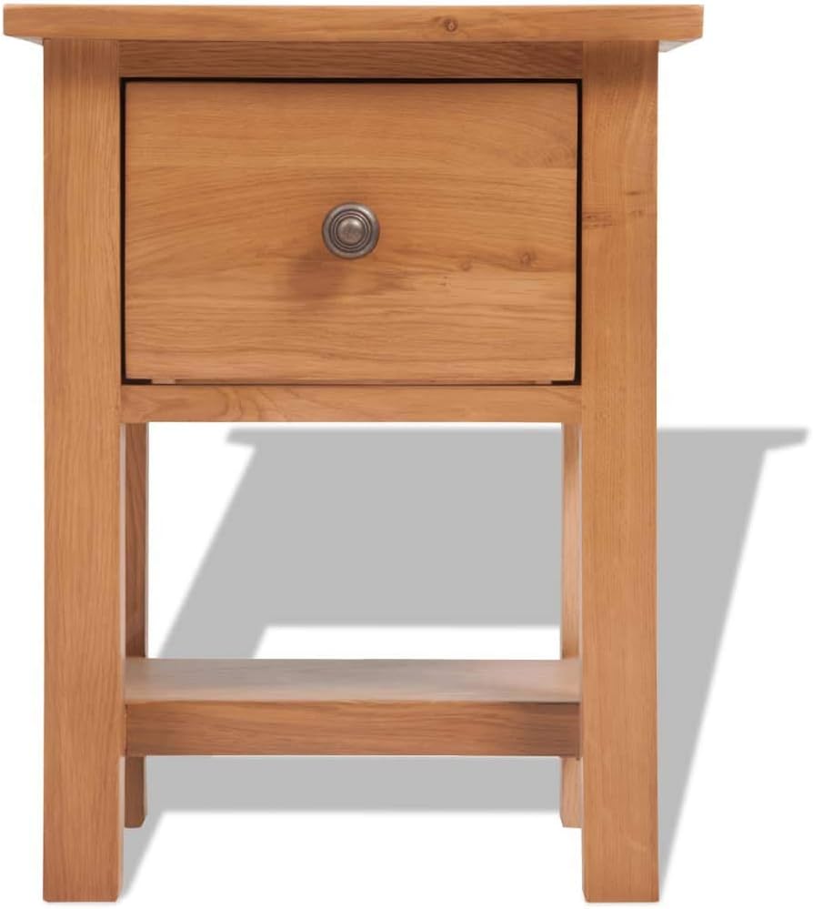 Brown Wooden Bedside Table Cabinet with Drawer X362053