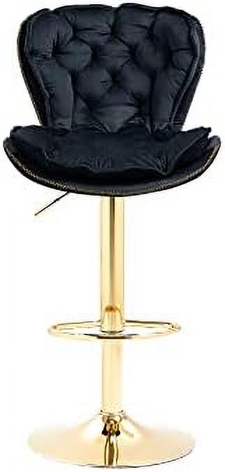 Rose Red Velvet Adjustable Counter Stools with Swivel Seat B2892