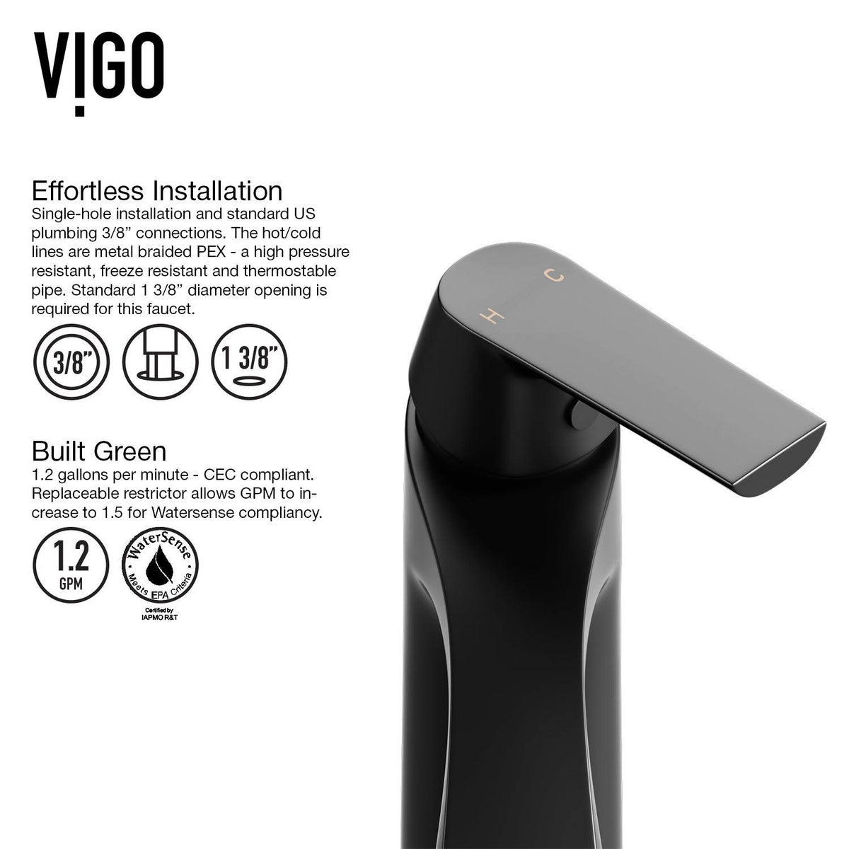 Matte Black Vessel Bathroom Faucet N9958