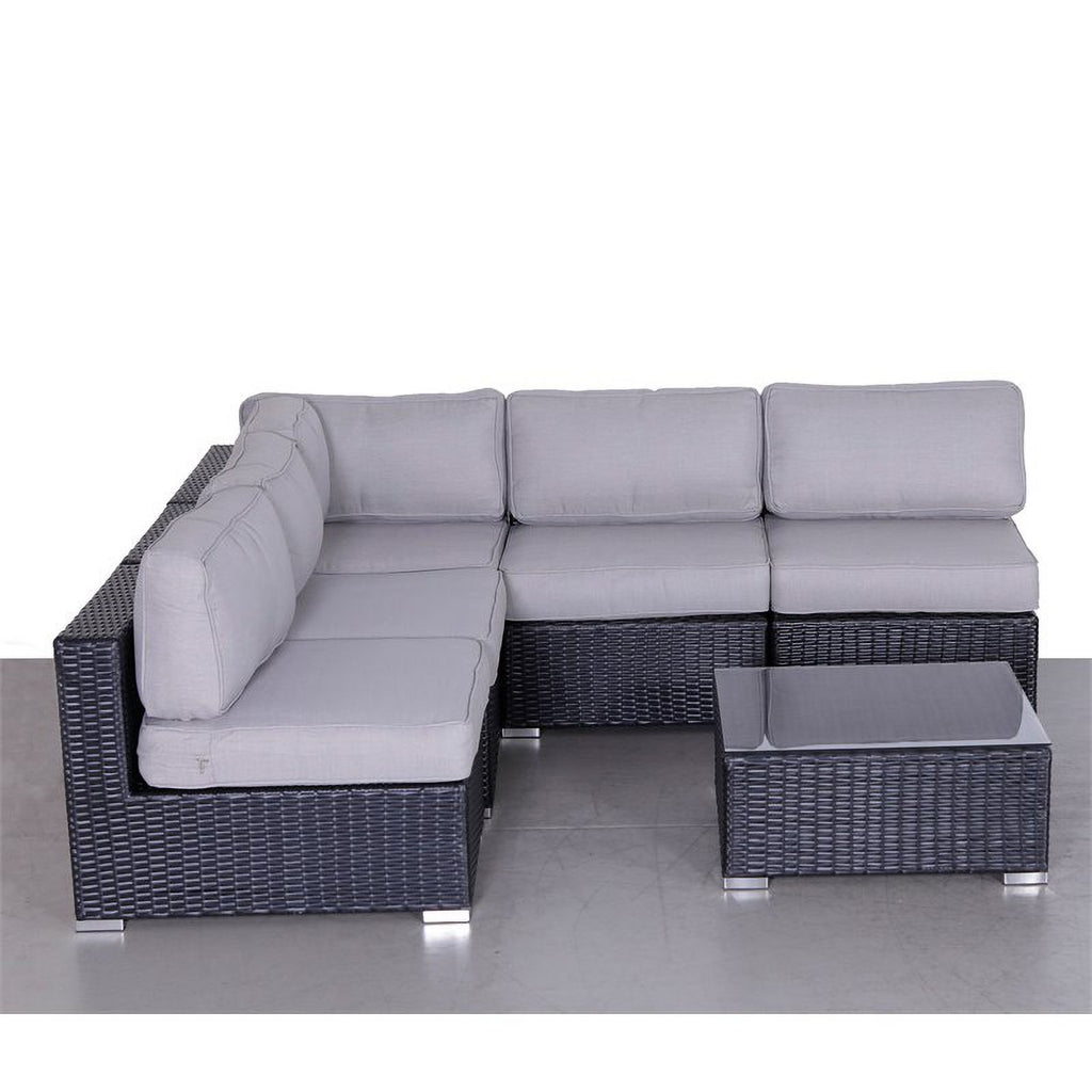 6-Piece Sectional Set with Cushions in Black/Gray B4029