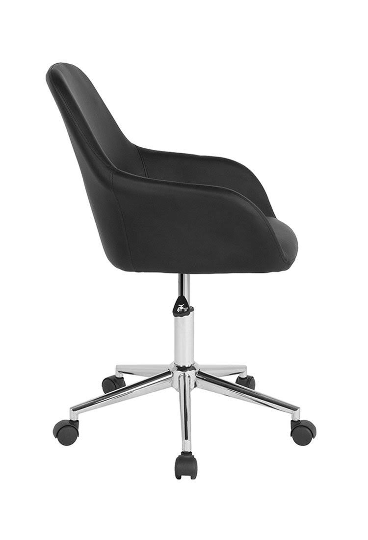 Gray Leather Mid-Back Chair E6152
