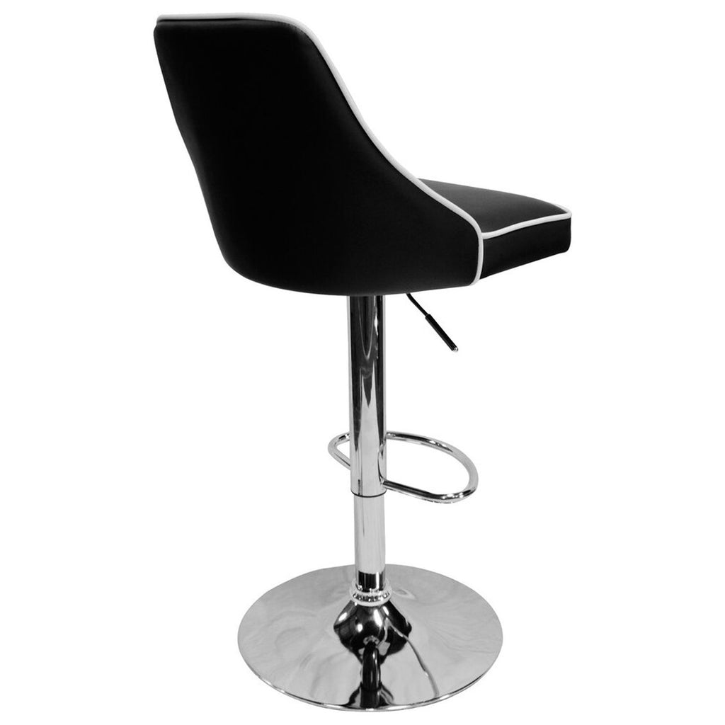 Faux Leather Adjustable Swivel Bar Stool in Black (Set of 2) Z867743