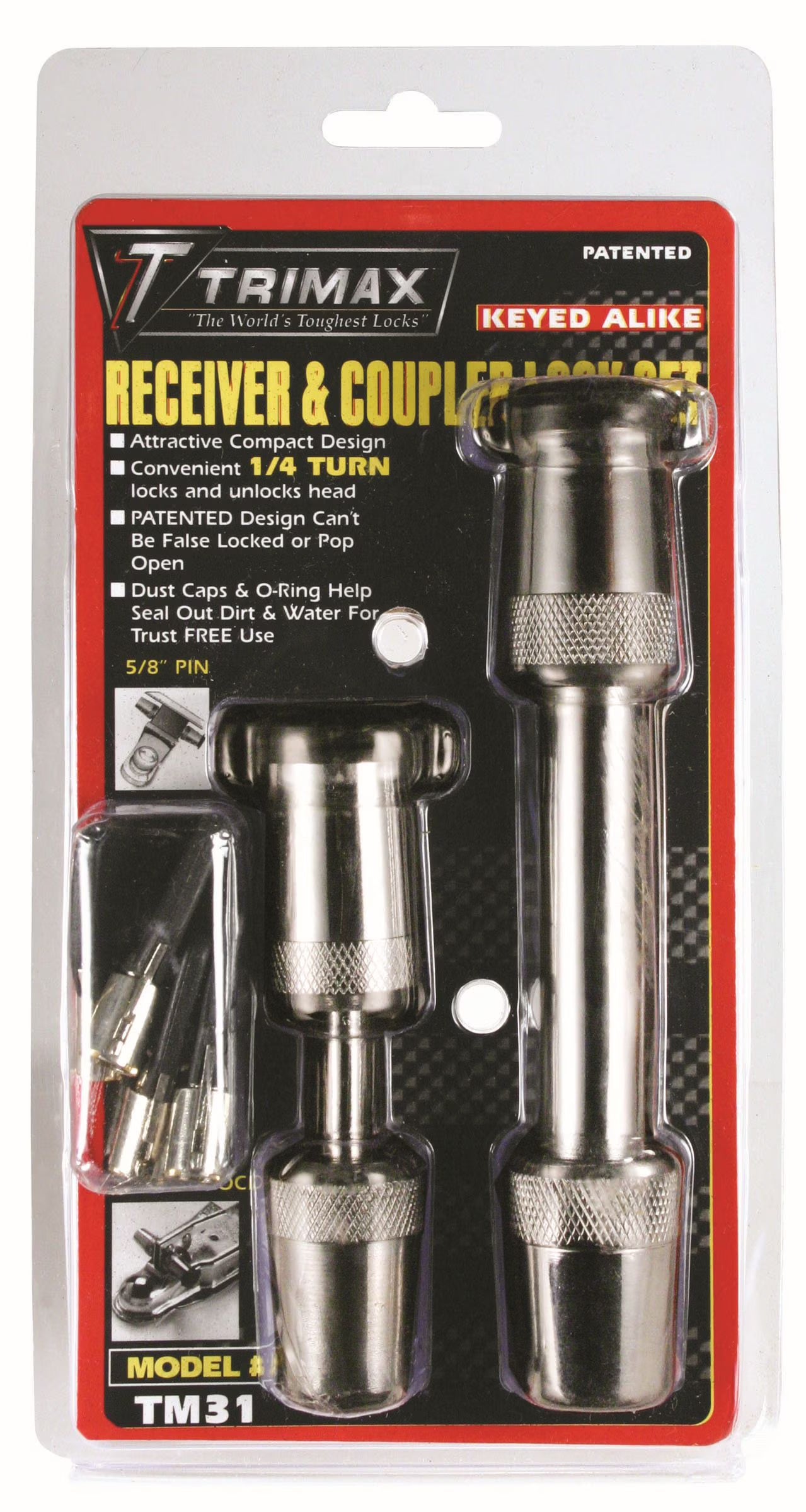 5/8" Receiver & 7/8" Span Coupler Lock Keyed Alike Set U34209