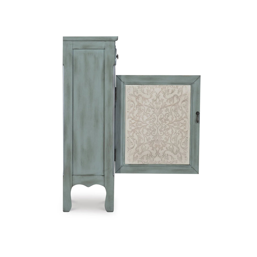 Blue 2-Door 2-Drawer Console Table with Shelves C482