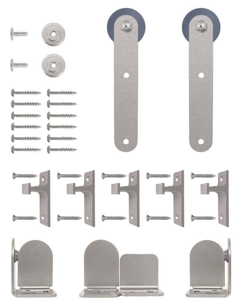 Satin Nickel Barn Door Round Rail A27098