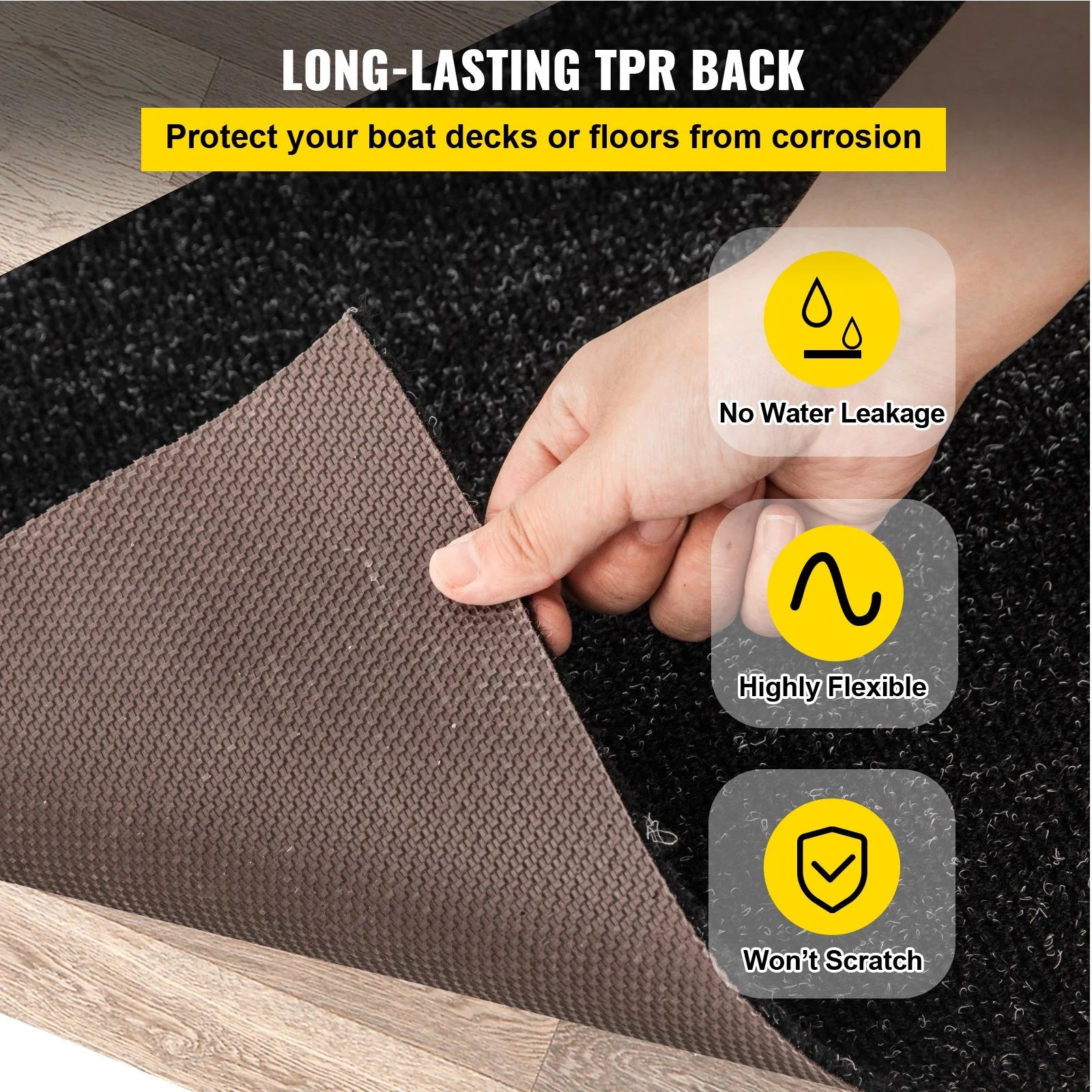 6 ft x 13.1 ft Marine Grade Waterproof Cuttable Carpet R56513