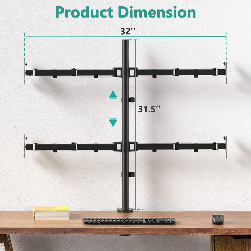 Quad Monitor Desk Mount, Black, Pack of 2 N9929