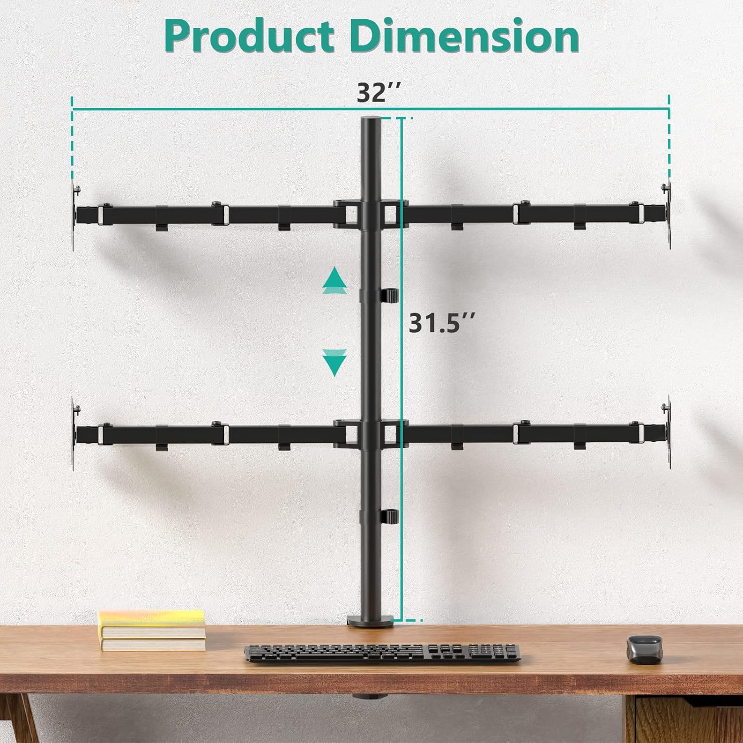 Quad Monitor Desk Mount, Black, Pack of 2 N9929