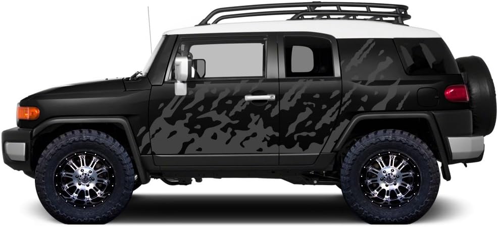 Burst Side Graphics Kit 3M Vinyl Decal Wrap Compatible with Toyota FJ Cruiser 2007-2014 - Nimbus Gray Y374488