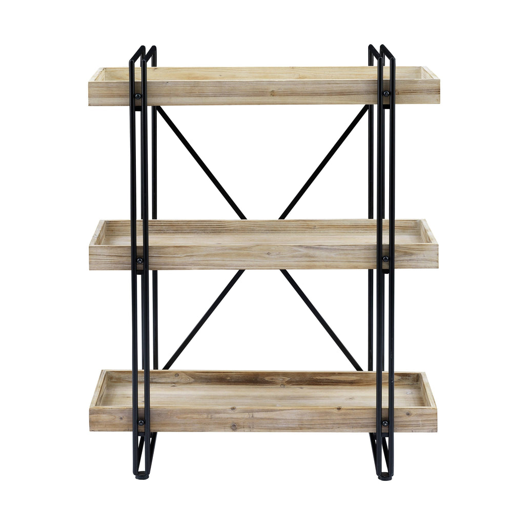 White Washed Natural Bookcase D2939