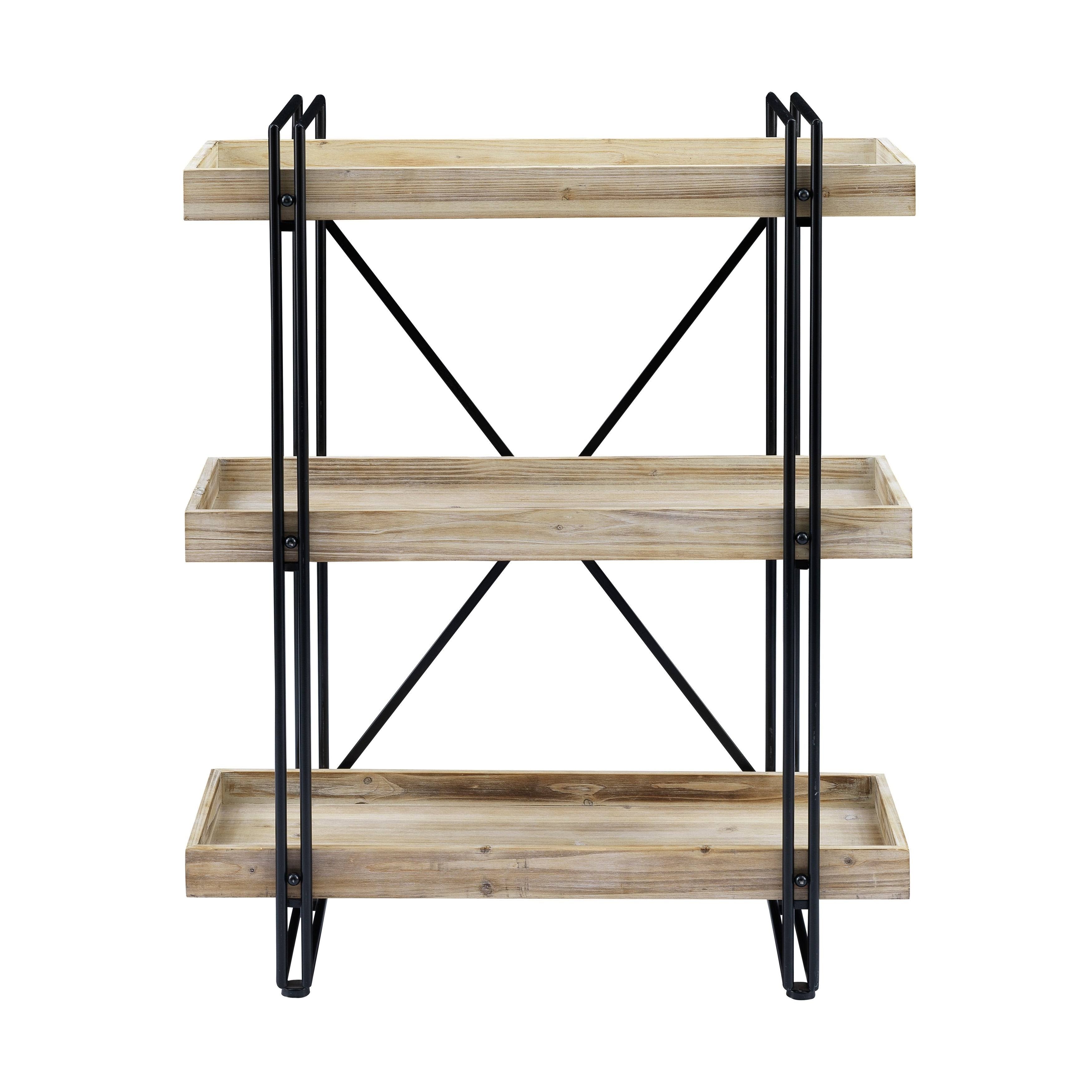 White Washed Natural Bookcase D2939