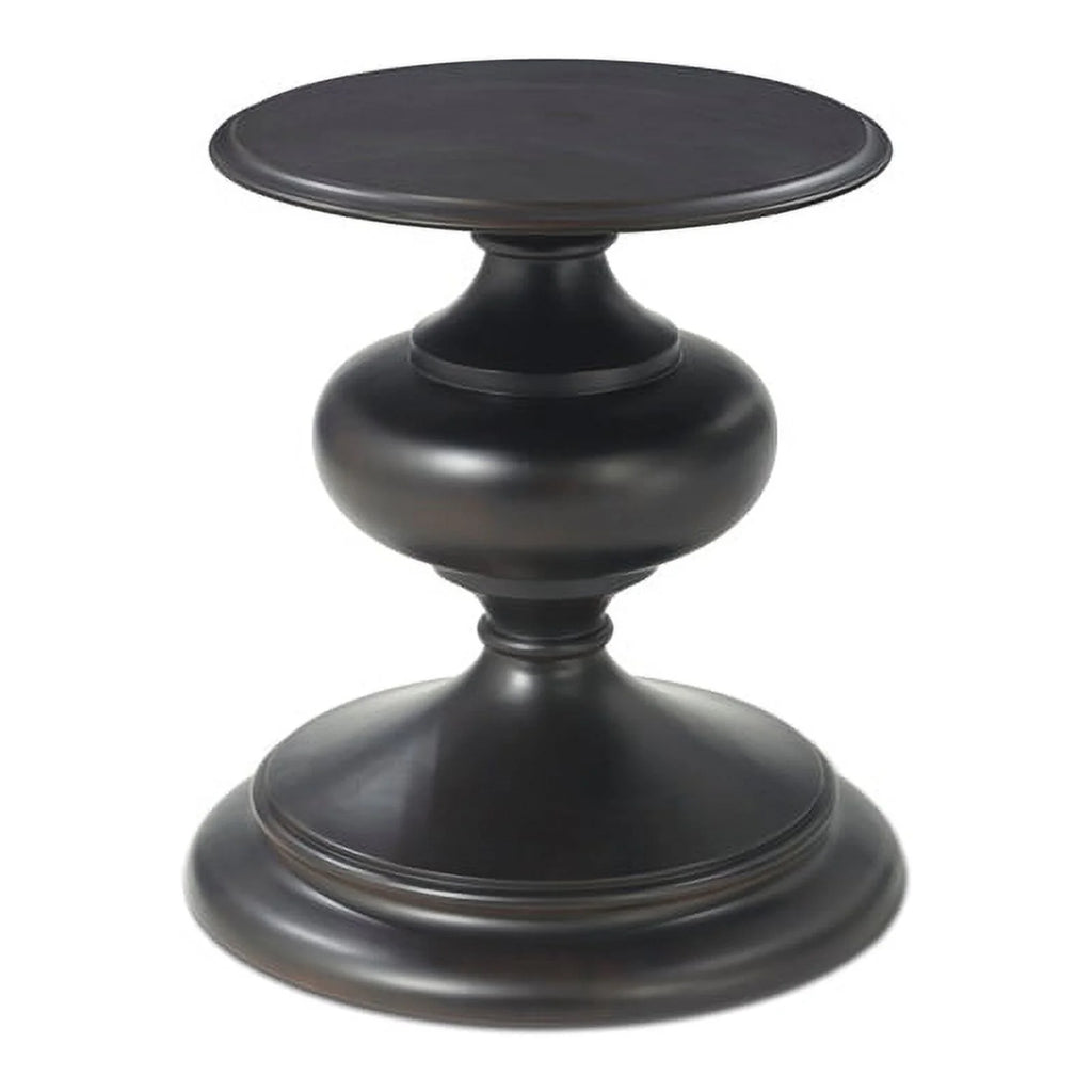 Black Wood Round Glass Top Dining Table L55385