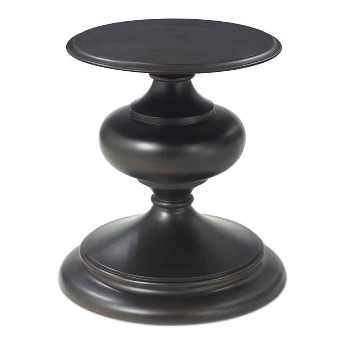 Black Wood Round Glass Top Dining Table L55385