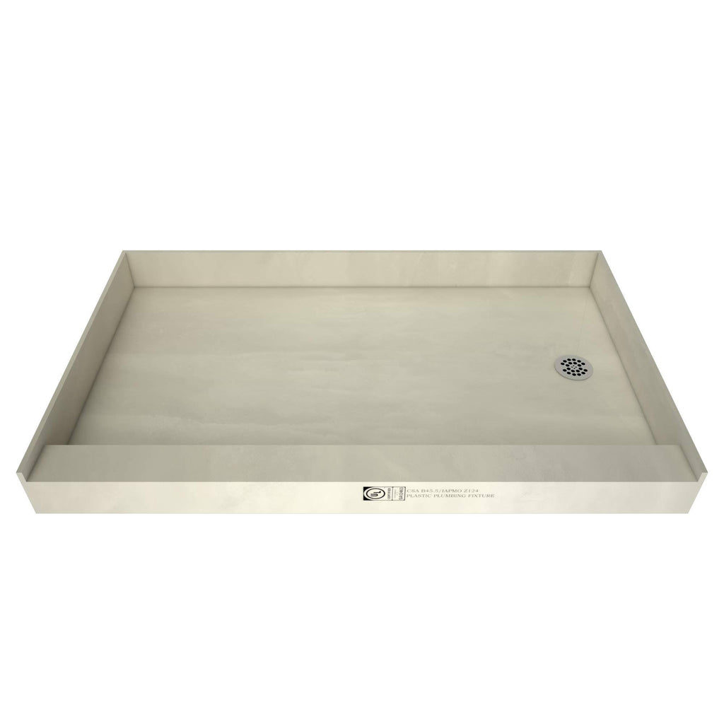 Single Curb Shower Pan with Right Drain X21802