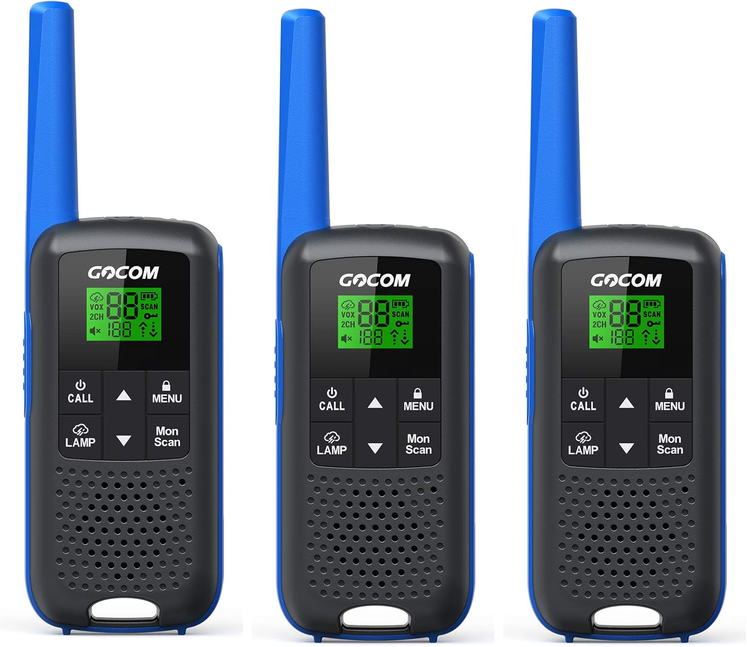 FRS IPX4 Waterproof Two Way Radio Rechargeable 22 Channel 3 Pack P844037
