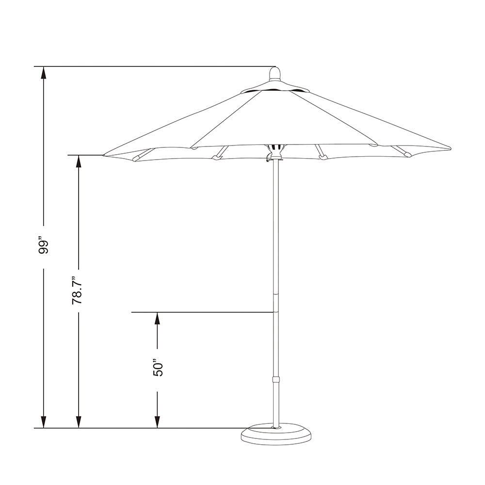Red 7.5ft Round Wood Umbrella A937008