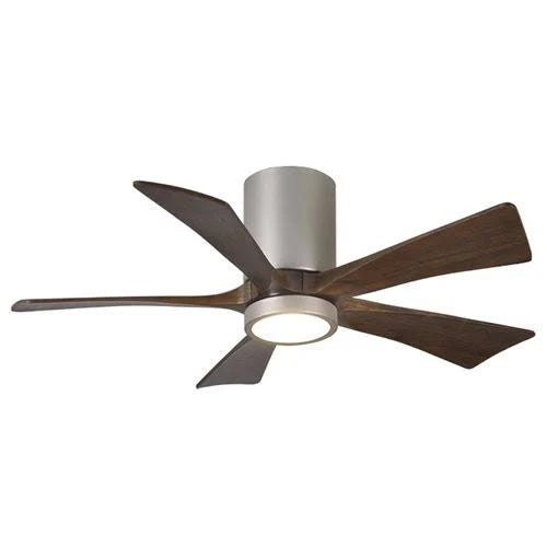 52 inch Paddle Ceiling Fan in Polished Chrome 5 Walnut Tone Blade S562