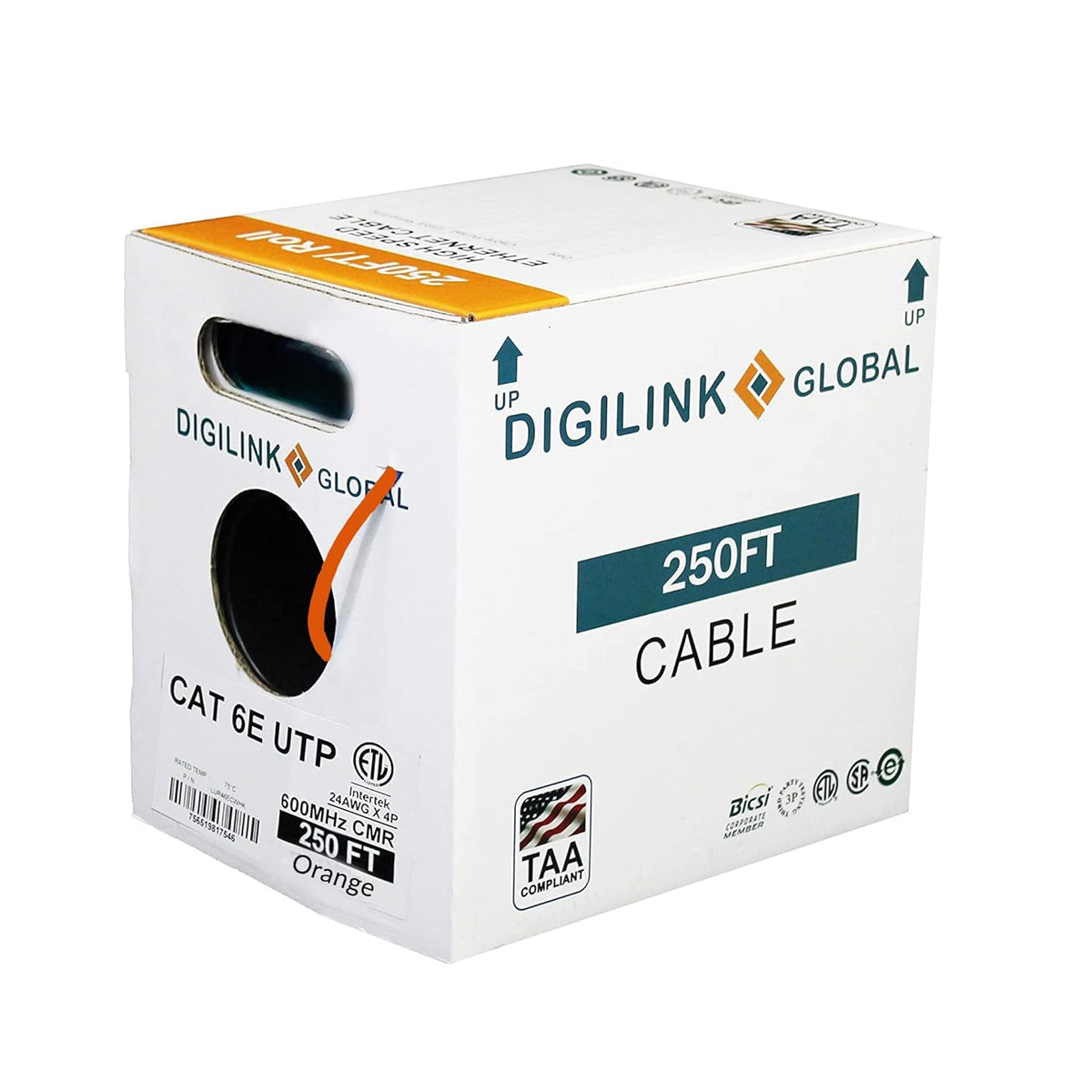 1000ft Blue Solid Bare Copper Cat6e Bulk Ethernet Cable G621