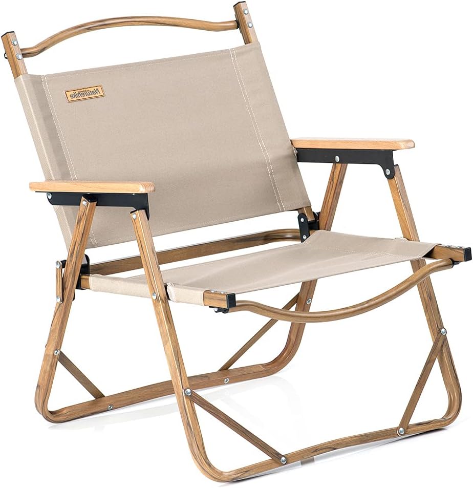 Black Wood Grain Aluminum Folding Camping Chair C287685