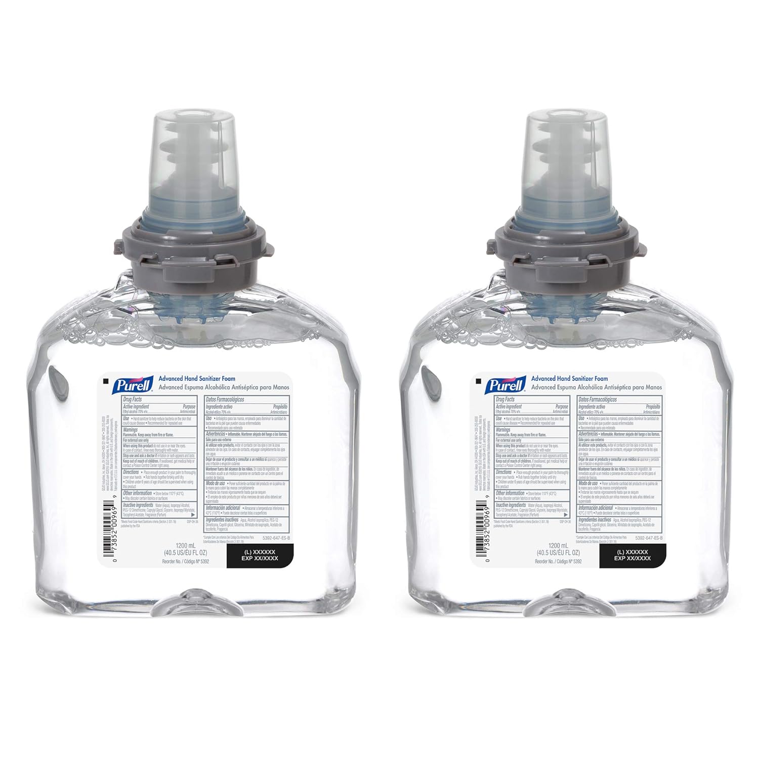 PURELL Advanced Hand Sanitizer Foam, Clean Scent, 1200 mL Refill, Pack of 2 G94287