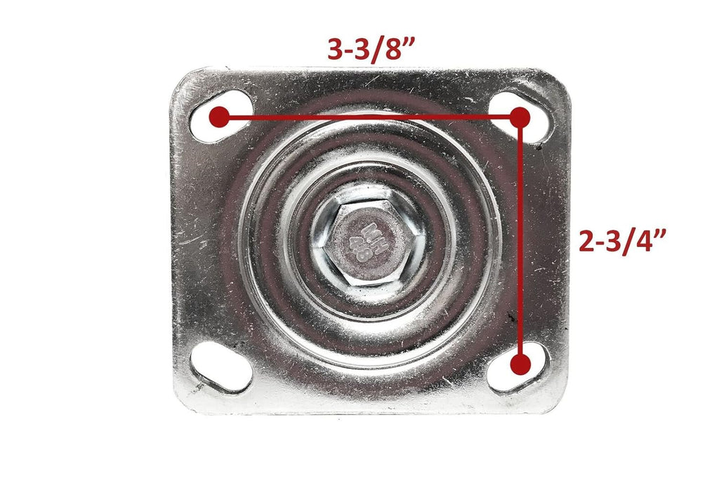 4-Pack of 10 X-Large Flat Free Casters (2 Swivel and 2 Fixed) 350 LBS Rated J98606