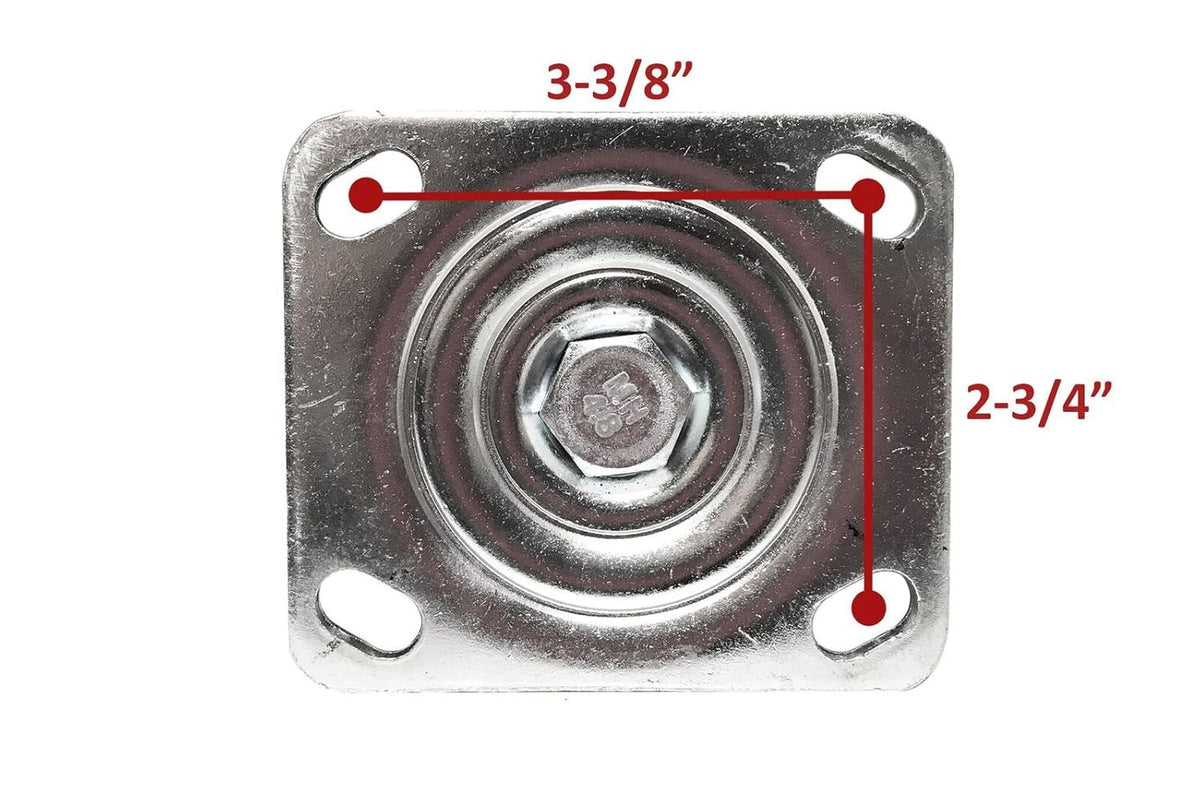 4-Pack of 10 X-Large Flat Free Casters (2 Swivel and 2 Fixed) 350 LBS Rated J98606
