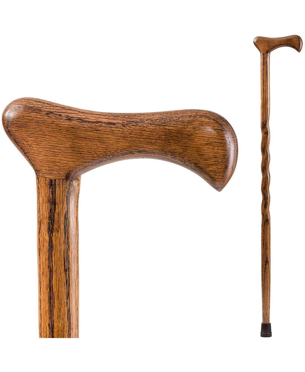 Oak Brown Twisted Walking Cane H162