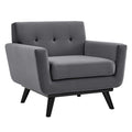Gray Tufted Velvet Armchair O837505