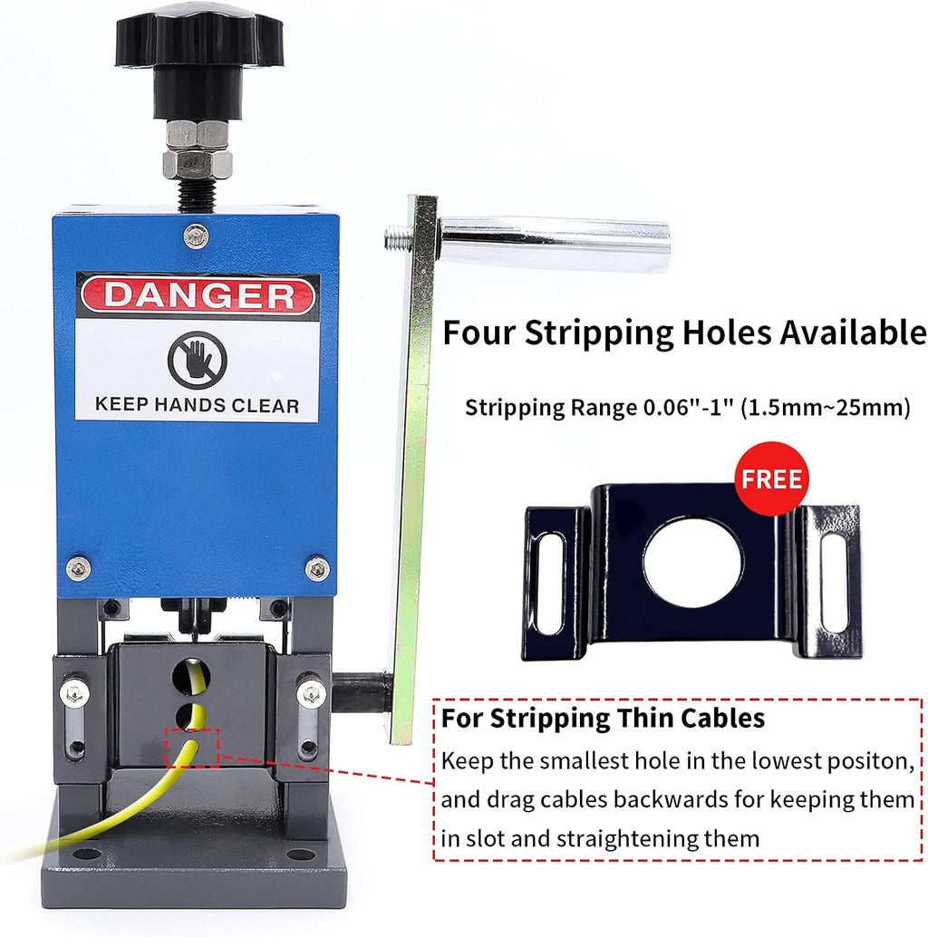 Manual Wire Stripping Machine, Aluminum Alloy, 0.06 to 0.98 Inches S447834