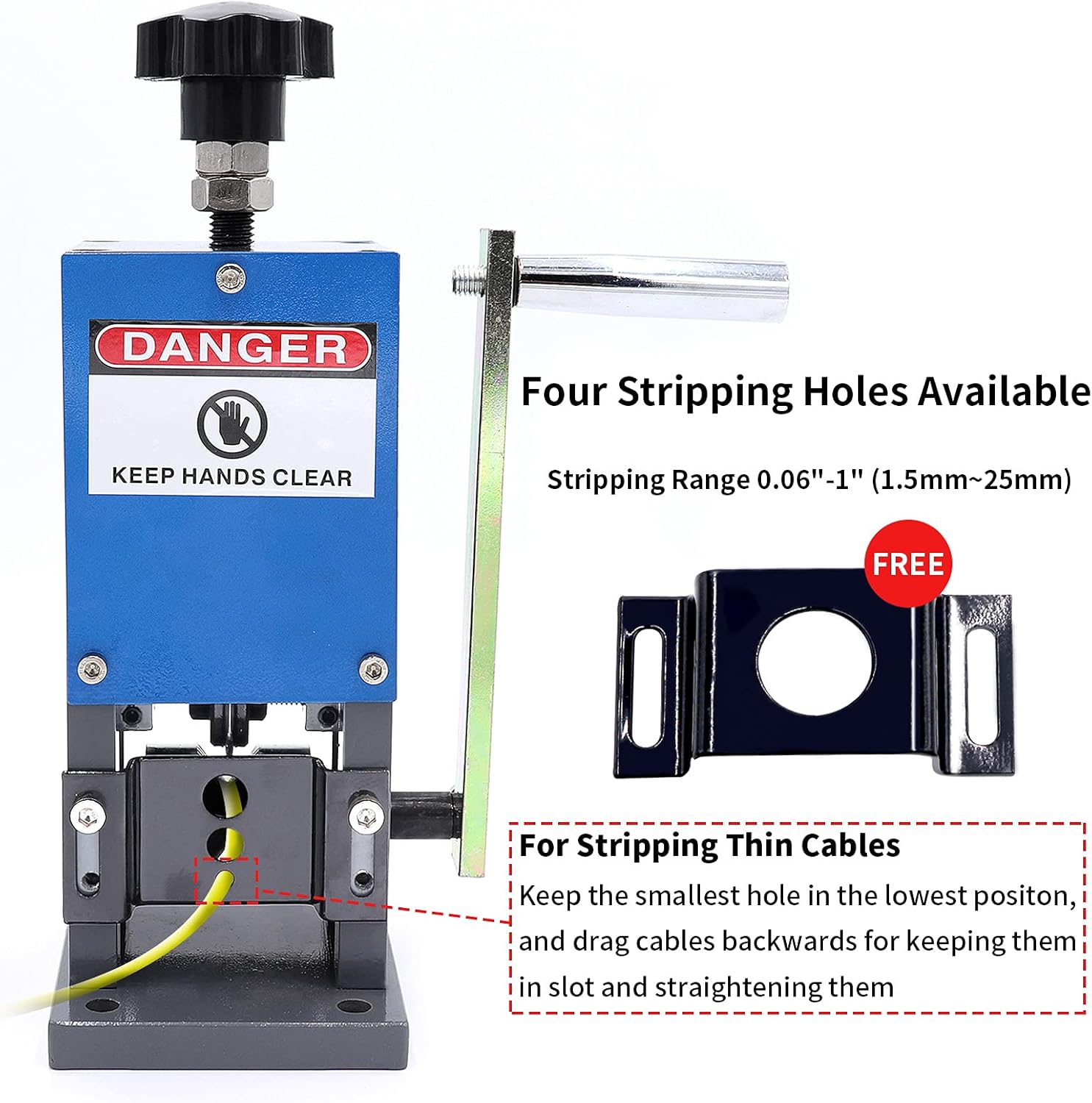 Manual Wire Stripping Machine, Aluminum Alloy, 0.06 to 0.98 Inches S447834