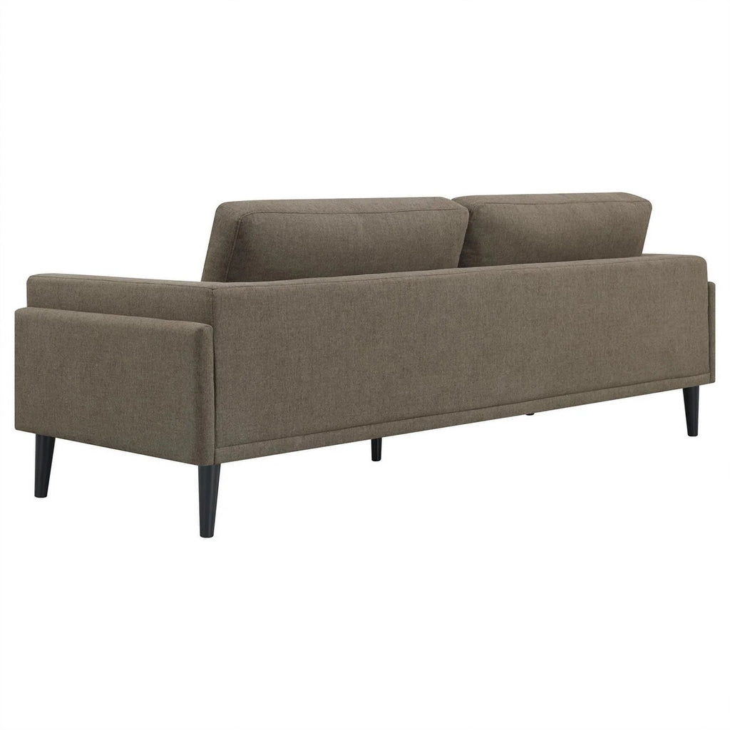 Brown Upholstered Fabric Sofa with Track Arms B75017