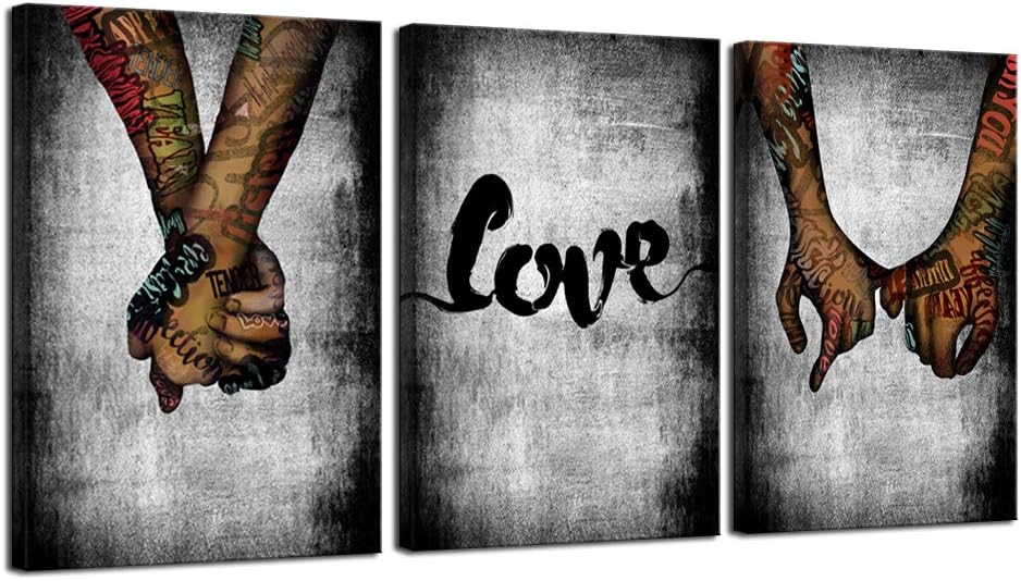 Graffiti Paintings Canvas Wall Art Pop Art Posters Prints Abstract Love Bedroom Wall Decor Modern Giclee Artwork Framed Ready to Hang K954