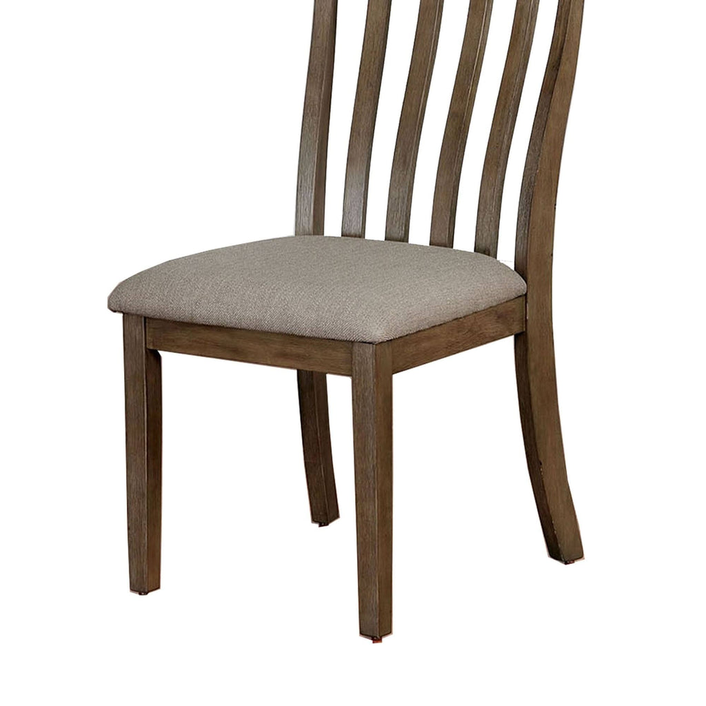 Taupe and Brown Wood Side Chair, Set of 2 Y790