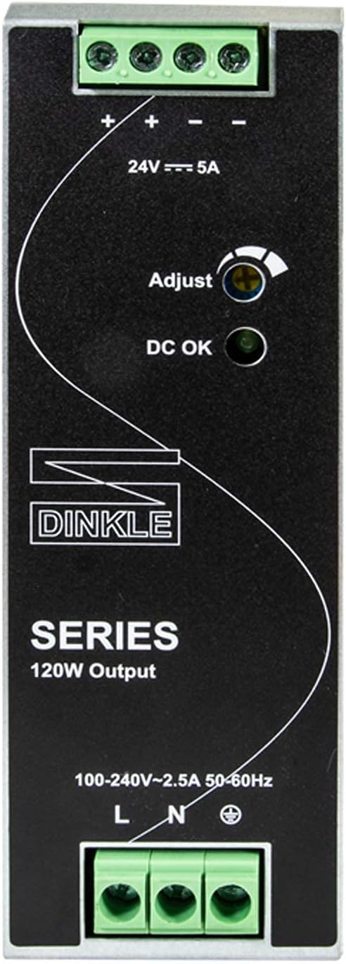 24V DC 120W 5A DIN-Rail Power Supply, Pack of 2 V68009