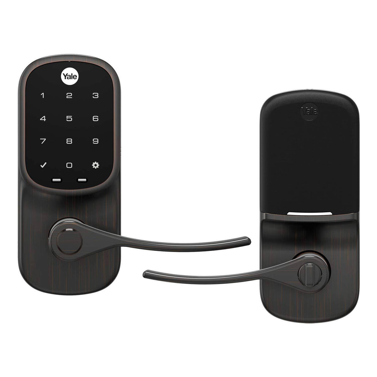 Oil Rubbed Bronze Lever Lock with Z-Wave Plus Q79732