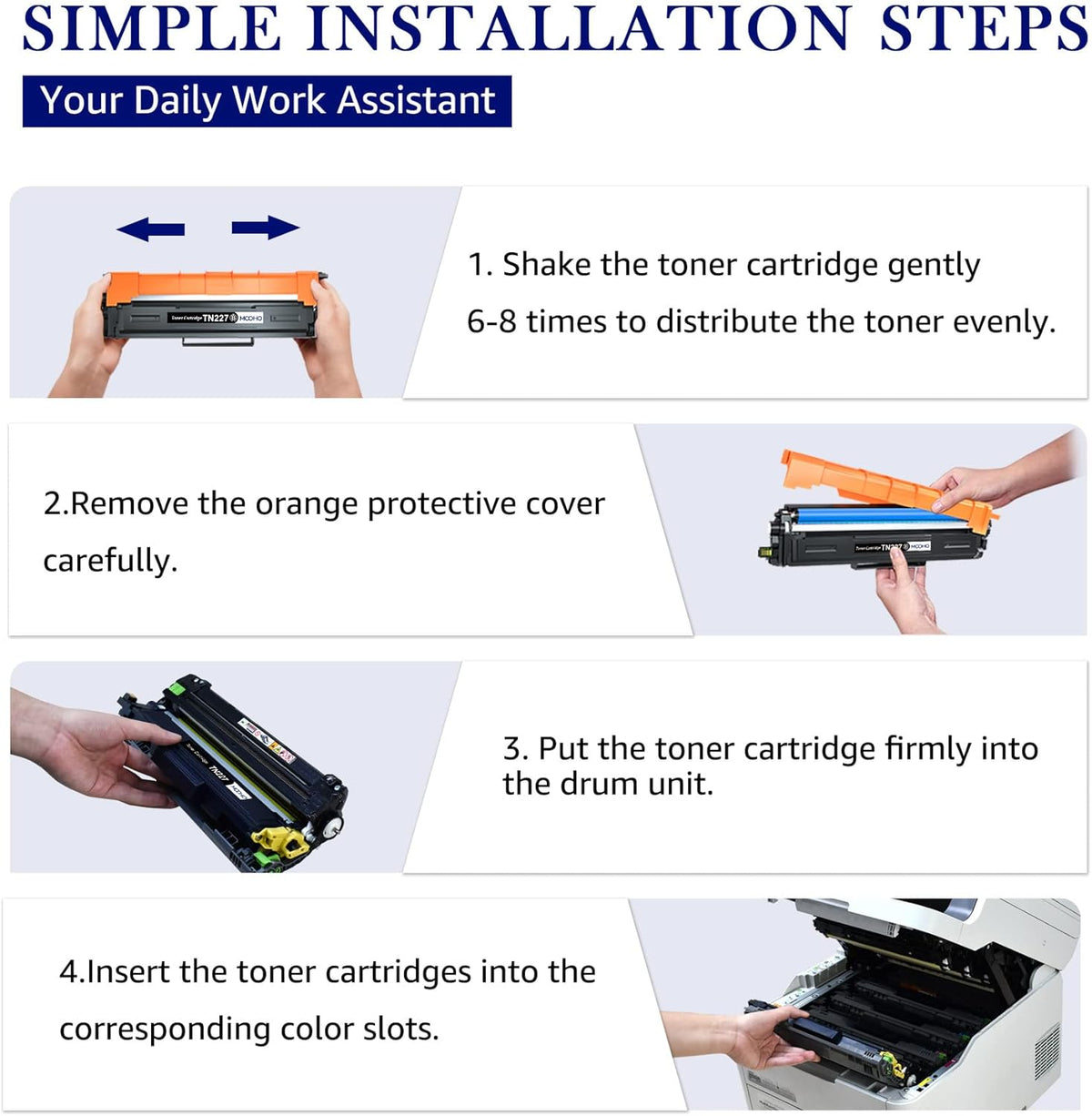 Compatible Toner Cartridge 4 Pack (Black, Cyan, Magenta, Yellow) T985