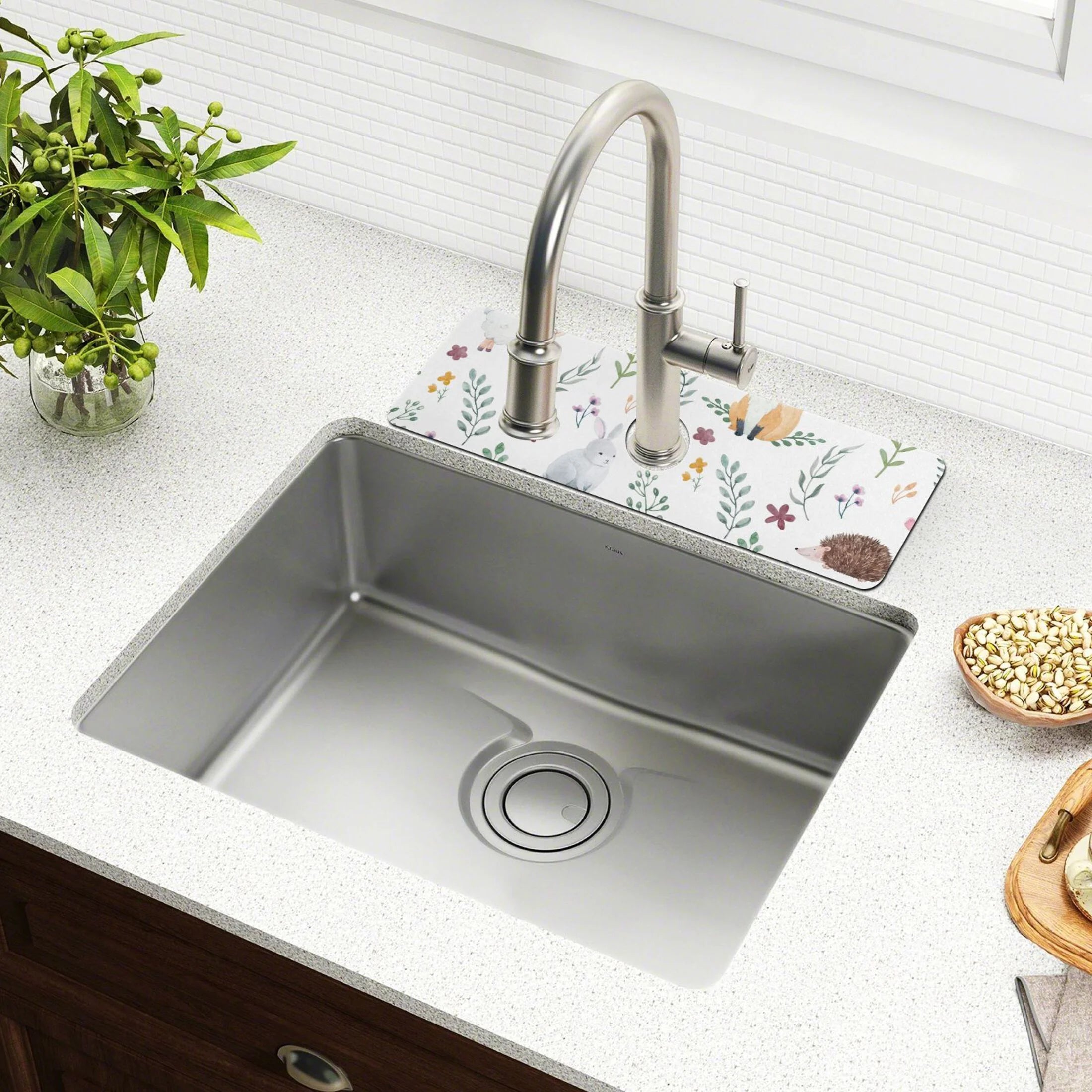 Sink Splash Guard Set with Drying Mat, 2 PCs, 30x5.4in A768707
