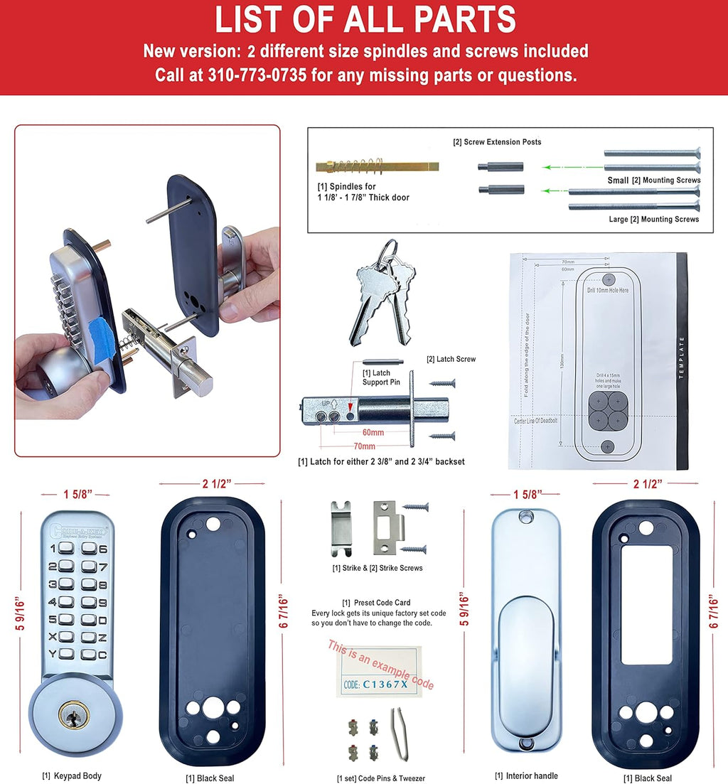 Chrome Mechanical Deadbolt Door Lock V869772