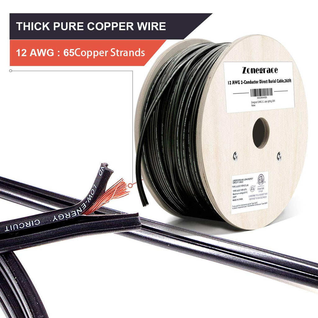 12AWG 2-Conductor Direct Burial Wire, 265ft H925125