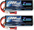 6000mAh 80C 2S 7.4V Hardcase Lipo Battery with Deans Connector (2 Pack) H816